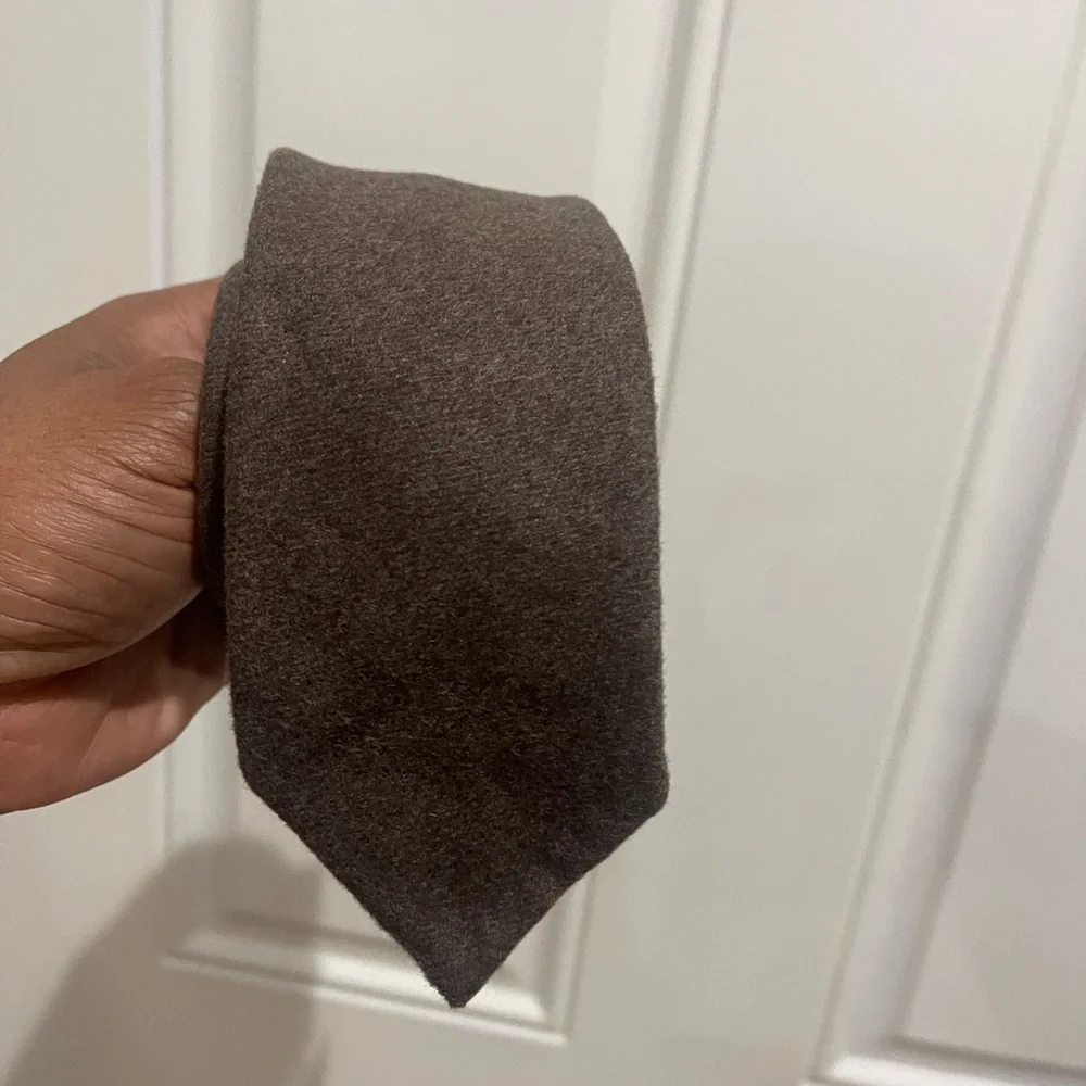 NWT Michael Kors Brown Solid Wool-Blend Necktie Sz OS - Picture 2 of 12